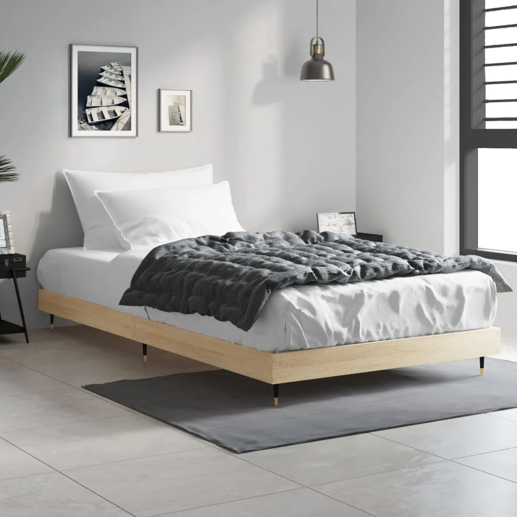 sengeramme 90x200 cm uden madras konstrueret træ sonoma-eg - Image 3