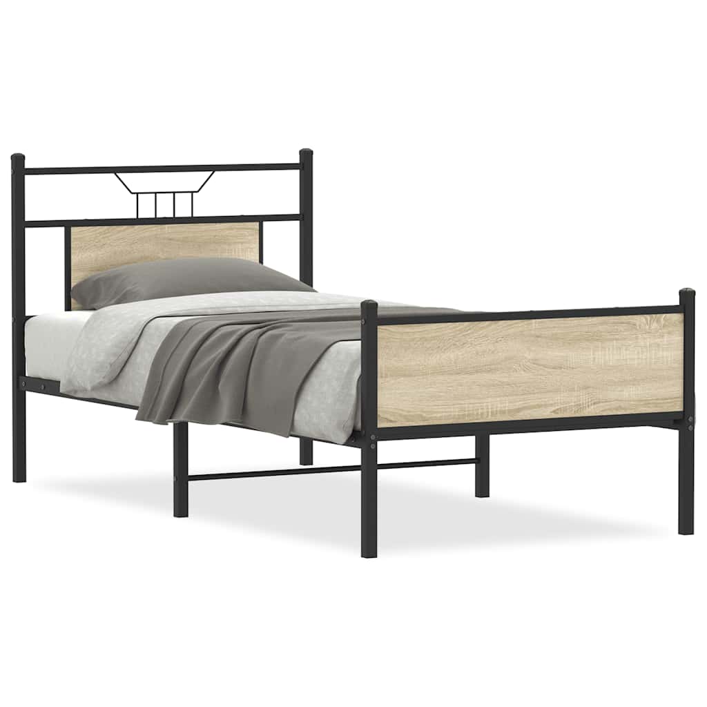 sengeramme 90x200 cm uden madras konstrueret træ sonoma-eg - Image 2