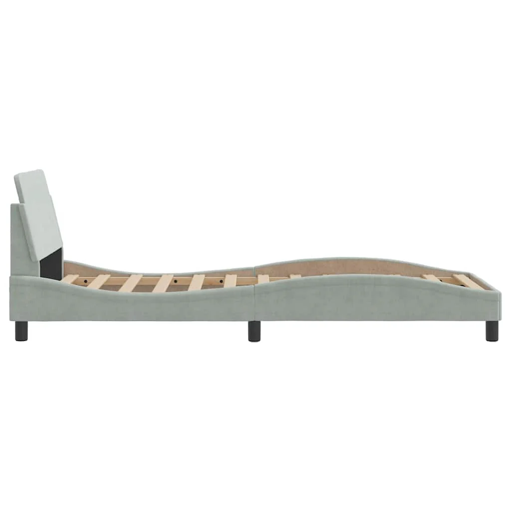 sengeramme Dover Lysegrå 90x200 cm Fløjl - Image 5