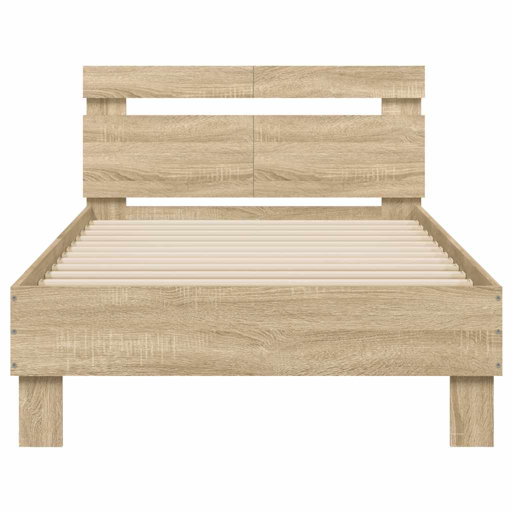 sengeramme m. sengegavl 100x200 cm uden madras sonoma-eg - Image 5