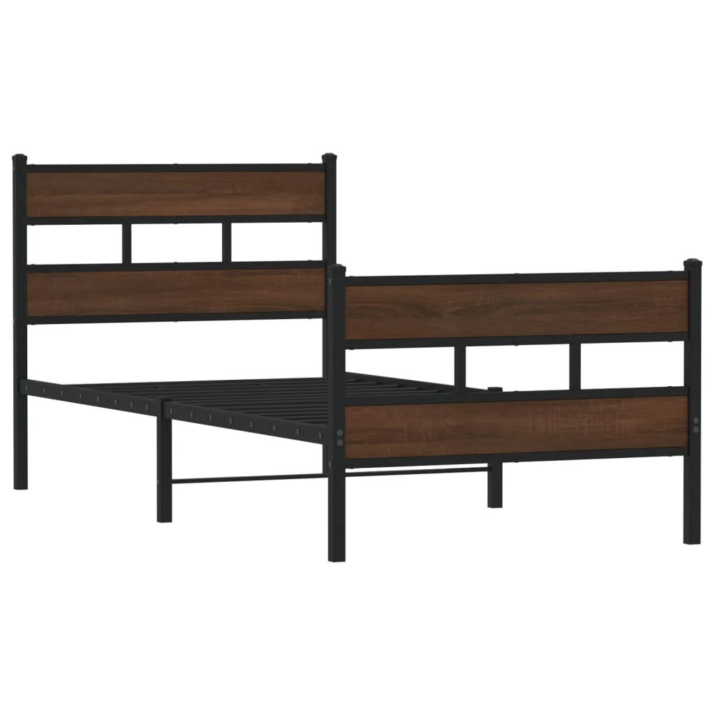 sengeramme m. sengegavl 75x190 cm uden madras brunt eg - Image 3