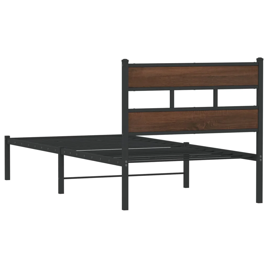 sengeramme m. sengegavl 80x200 cm uden madras brun egetræsfarve - Image 6