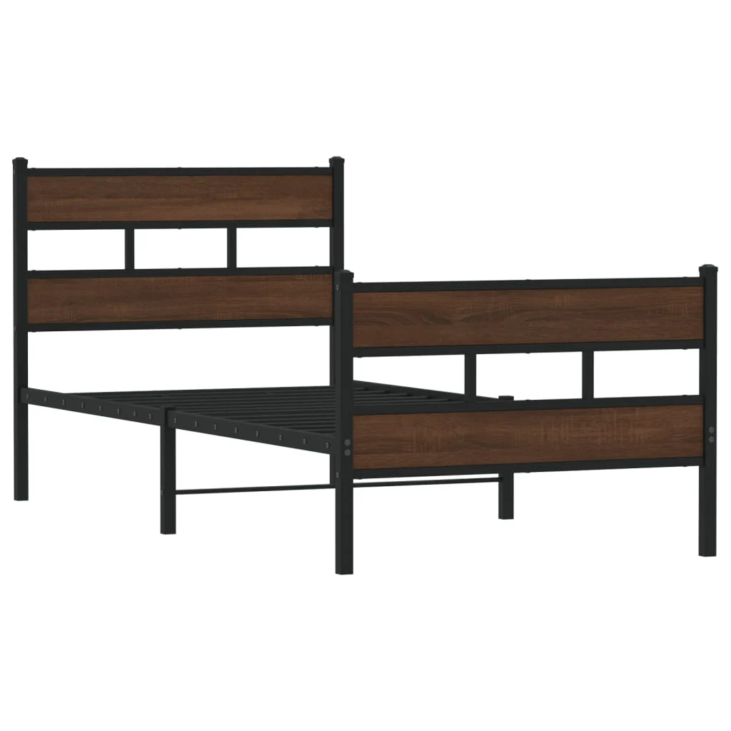 sengeramme m. sengegavl 80x200 cm uden madras brunt eg - Image 3