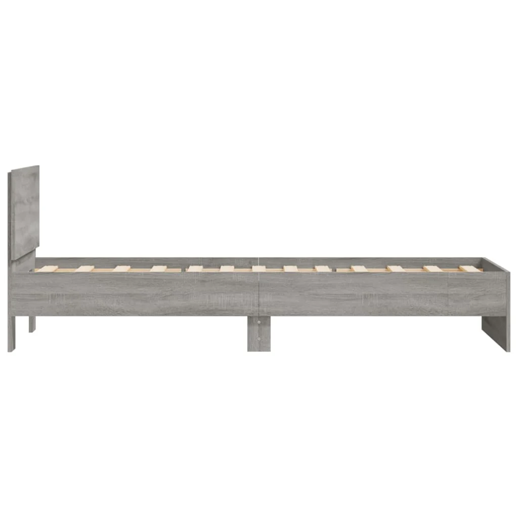 sengeramme m. sengegavl 90x190 cm konstrueret træ grå sonoma-eg - Image 6