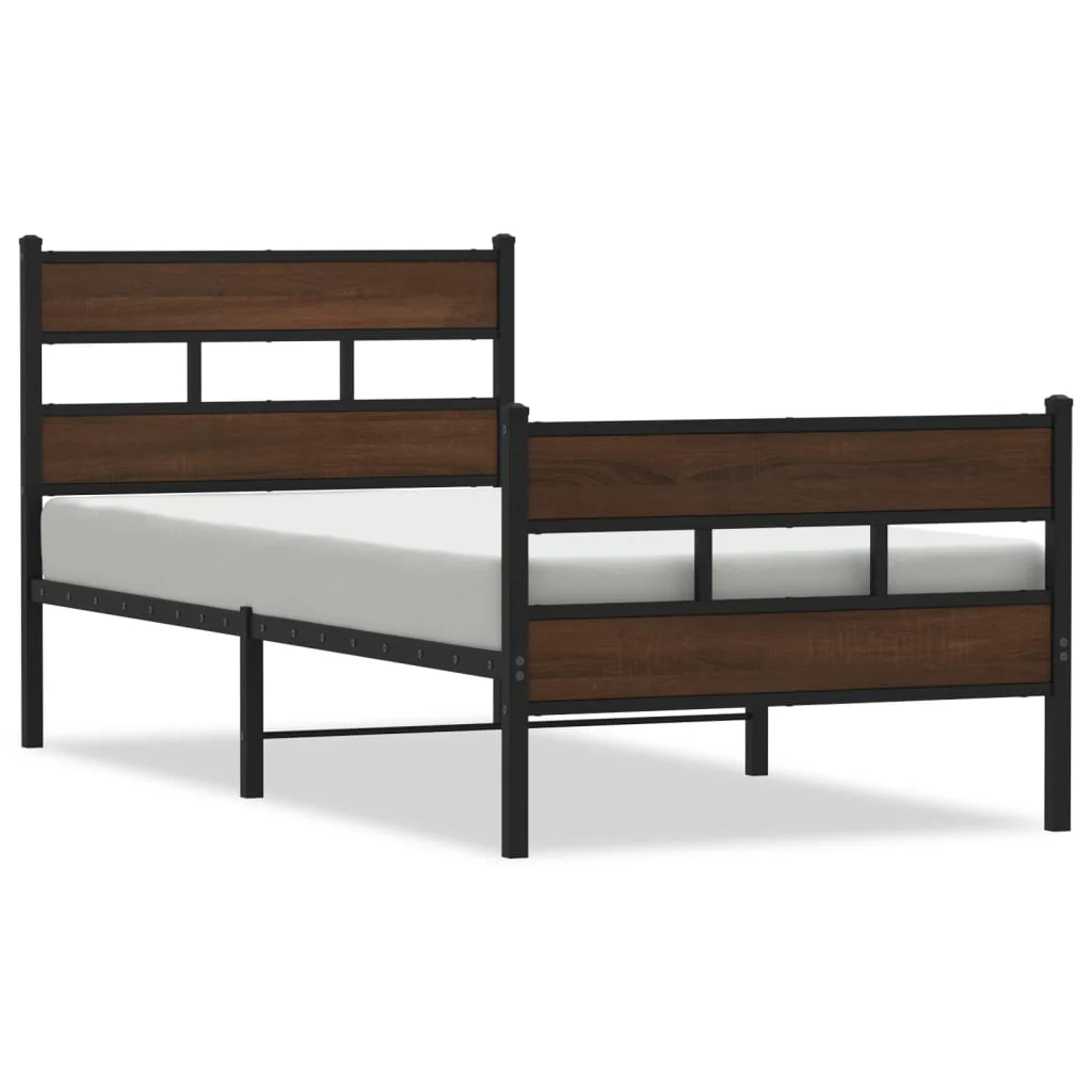 sengeramme m. sengegavl 90x200 cm uden madras brunt eg - Image 2