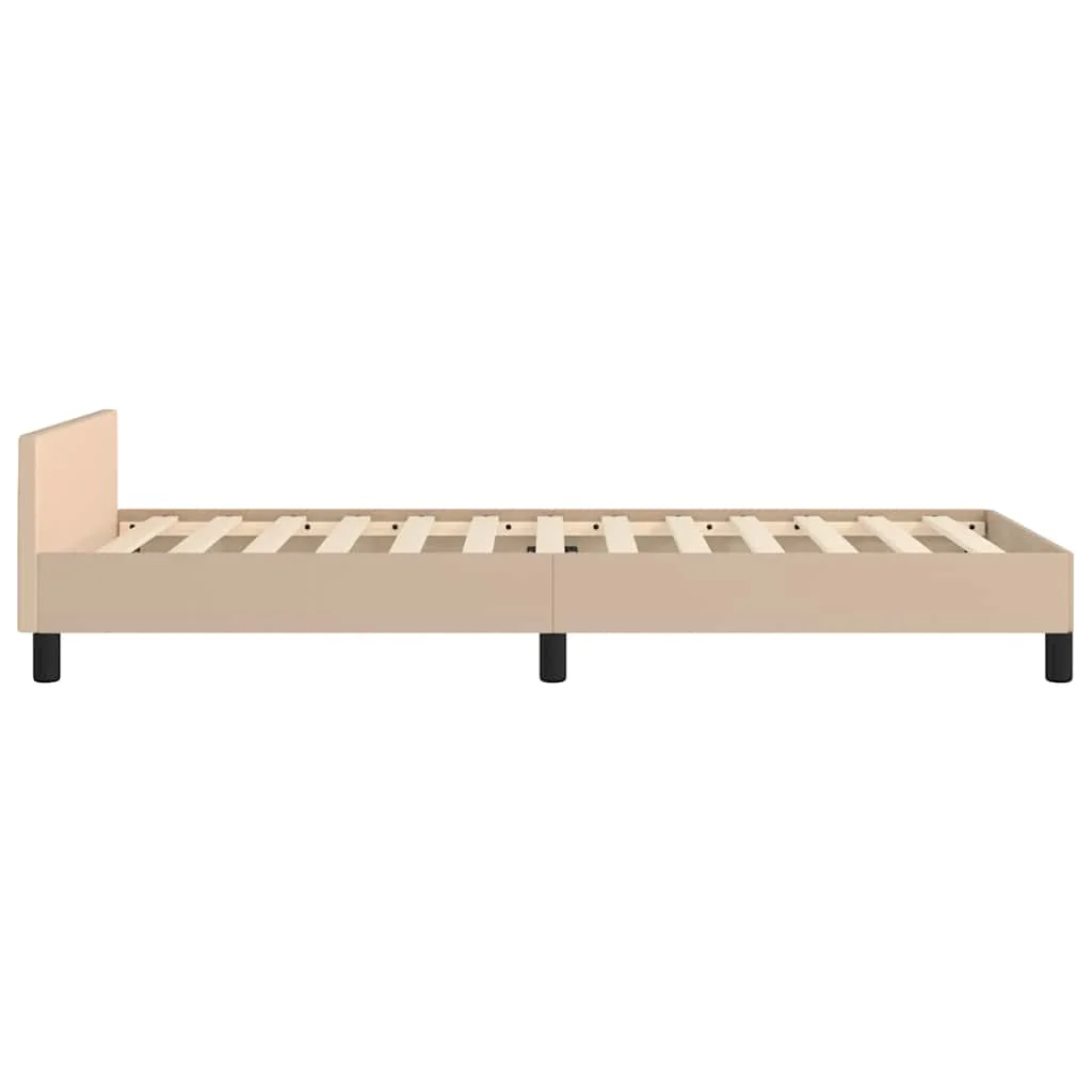 Sengeramme med hovedgærde uden madras Cappuccino 90x200 cm - Image 6