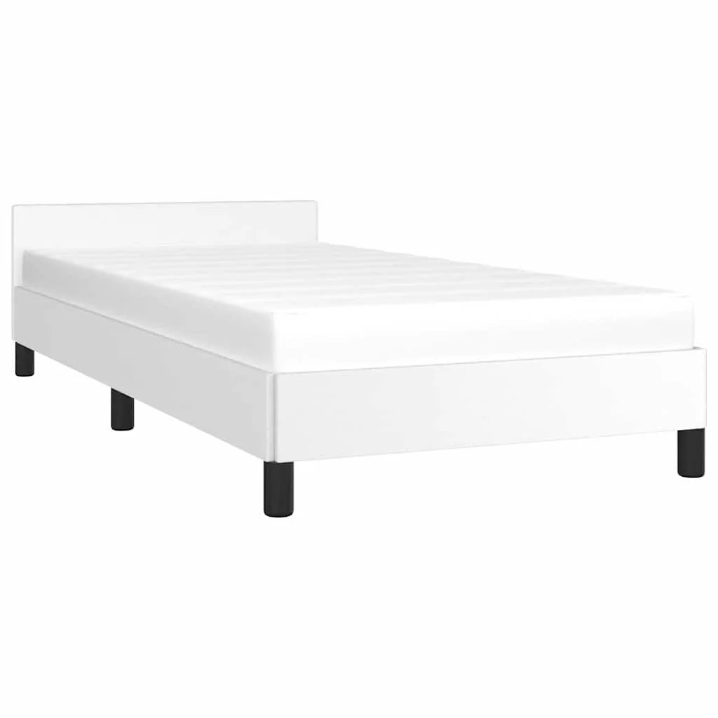 Sengeramme med hovedgærde uden madras Hvid 90x190 cm - Image 3