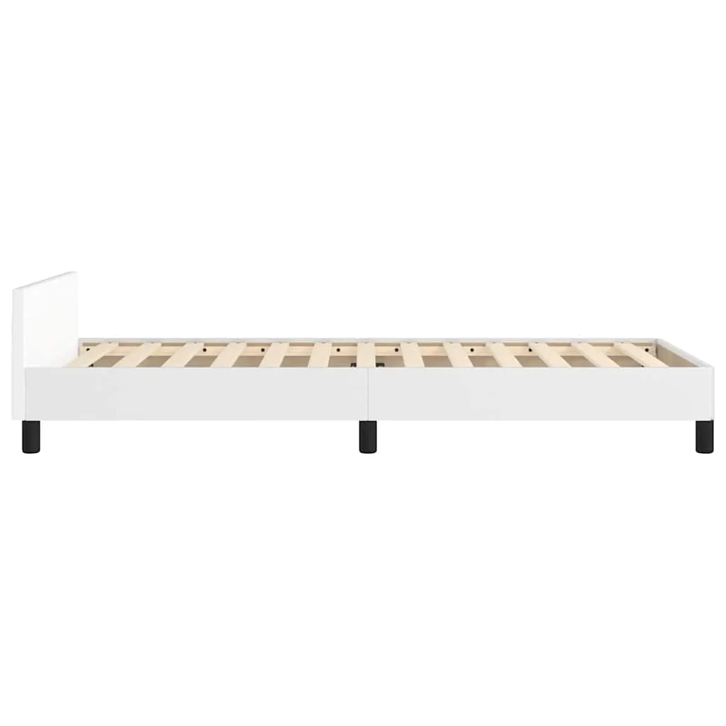 Sengeramme med hovedgærde uden madras Hvid 90x190 cm - Image 6