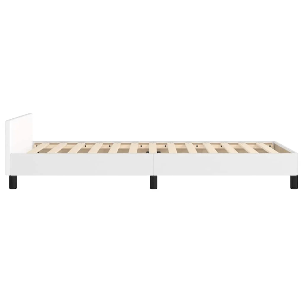 Sengeramme med hovedgærde uden madras Hvid 90x200 cm - Image 6