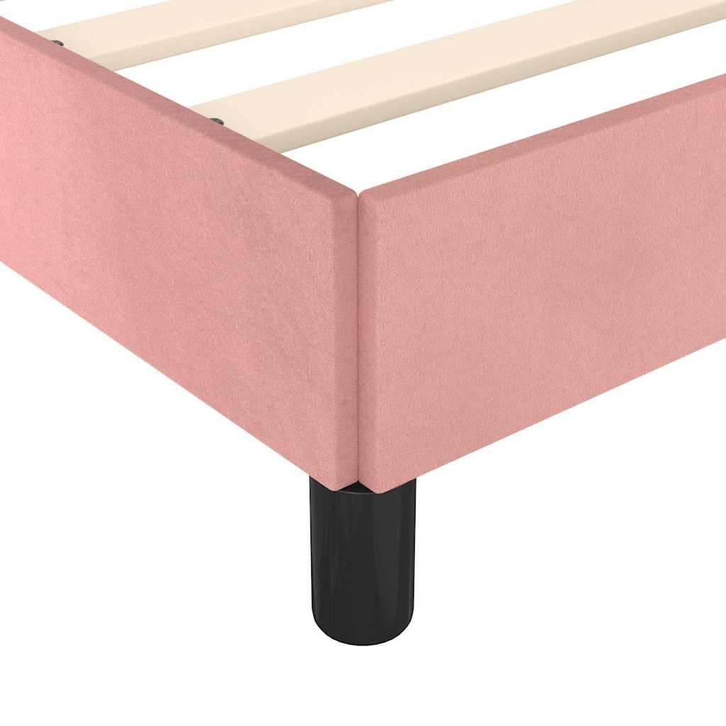 Sengeramme med hovedgærde uden madras Pink 80x200 cm Fløjl - Image 7