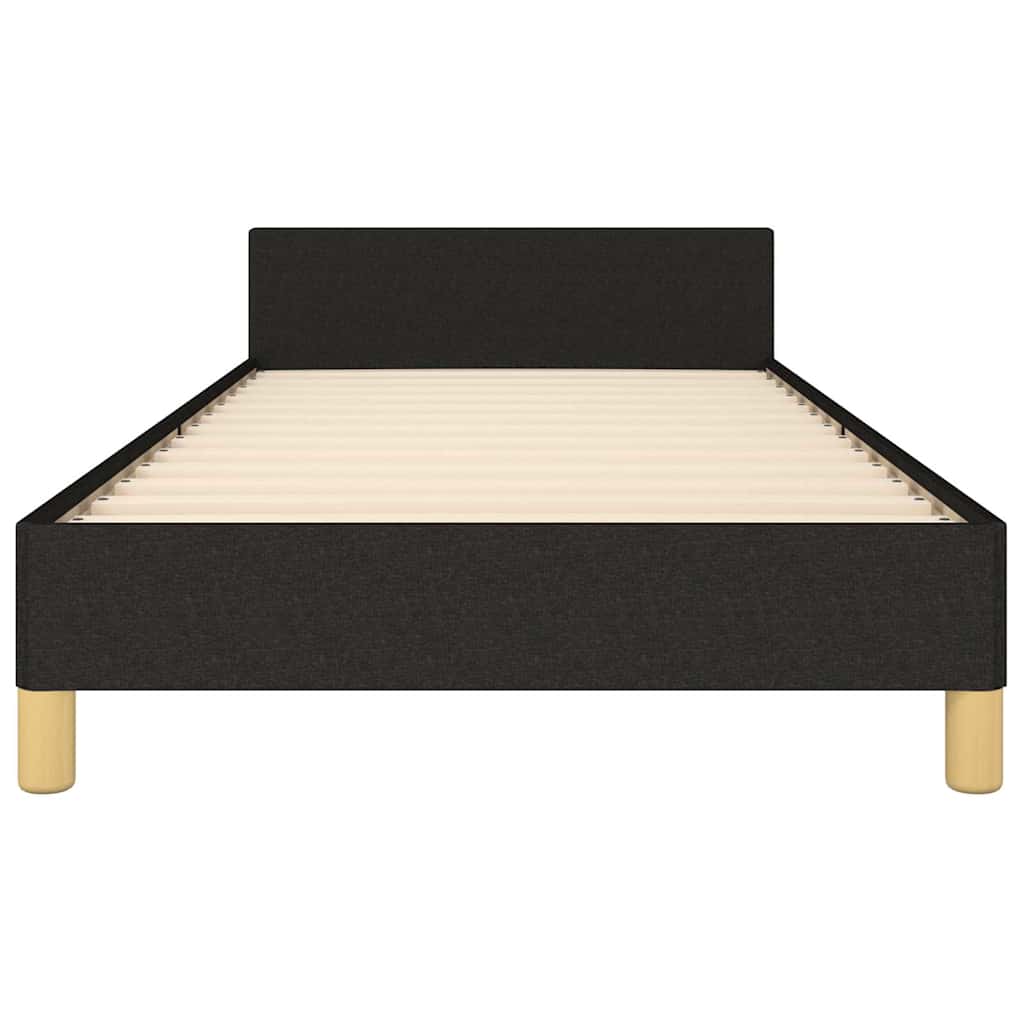 Sengeramme med hovedgærde uden madras Sort 90x190 cm Stof - Image 5