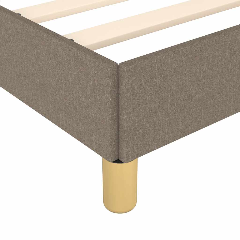 Sengeramme med hovedgærde uden madras Taupe 80x200 cm Stof - Image 7
