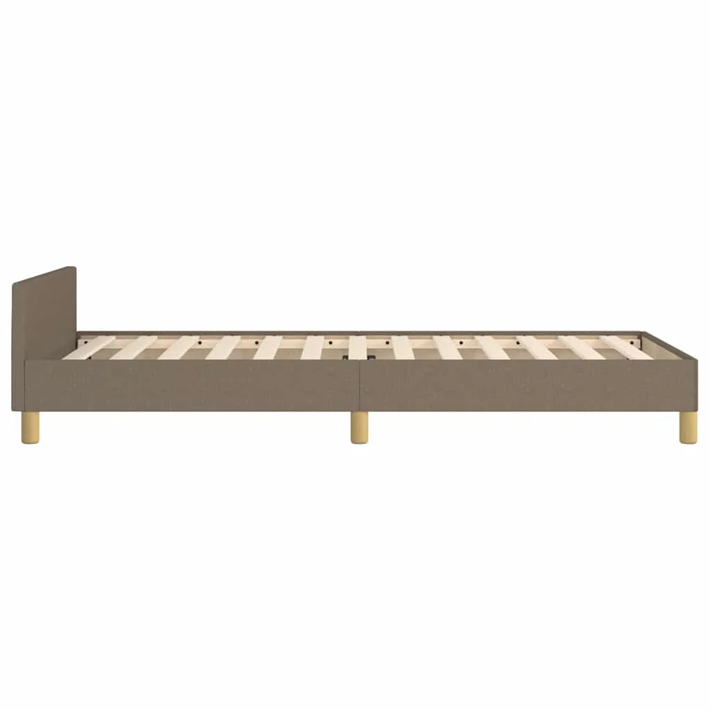 Sengeramme med hovedgærde uden madras Taupe 90x200 cm Stof - Image 6