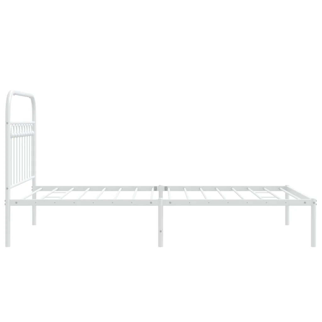 sengeramme med sengegavl 100x190 cm metal hvid - Image 5