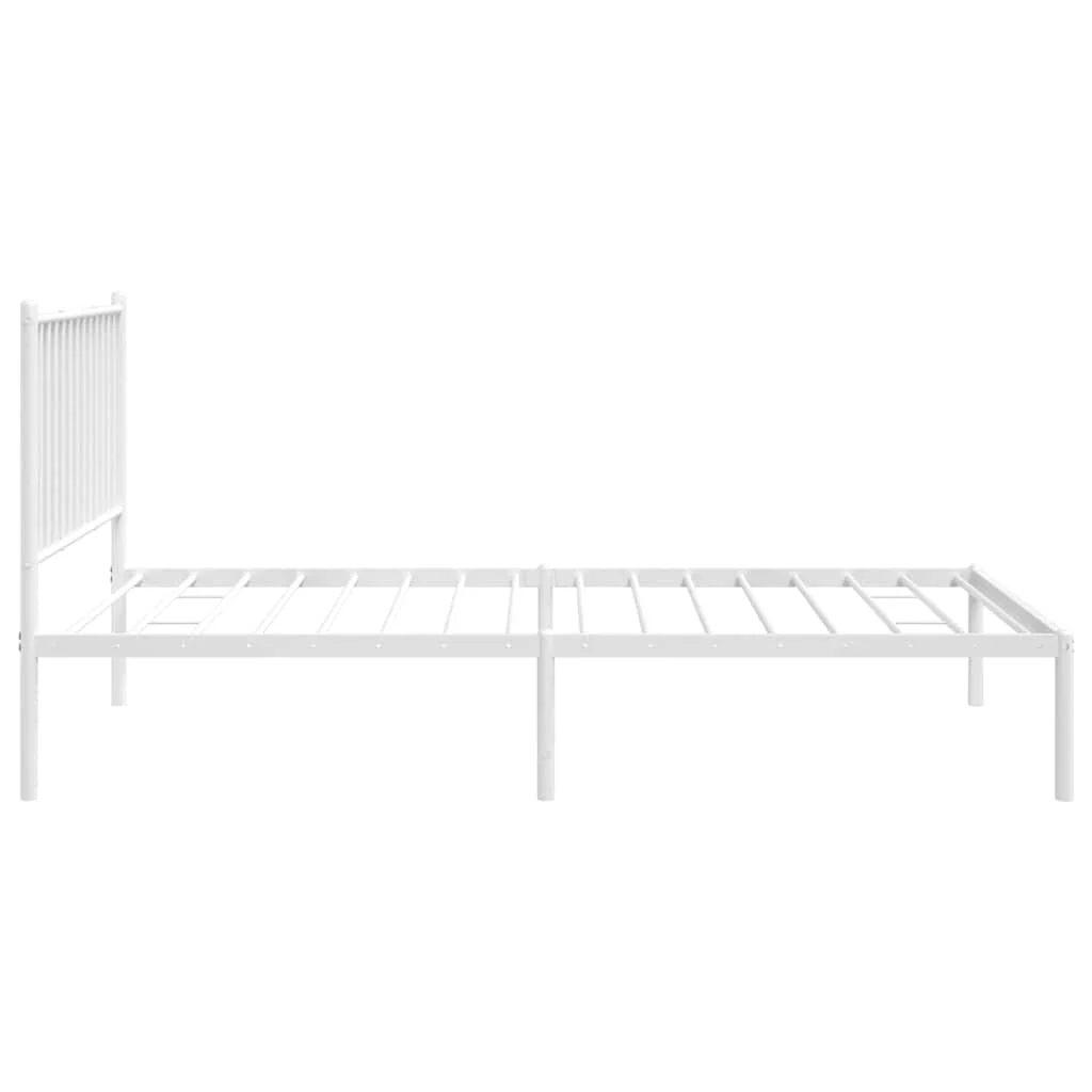 sengeramme med sengegavl 100x190 cm metal hvid - Image 7