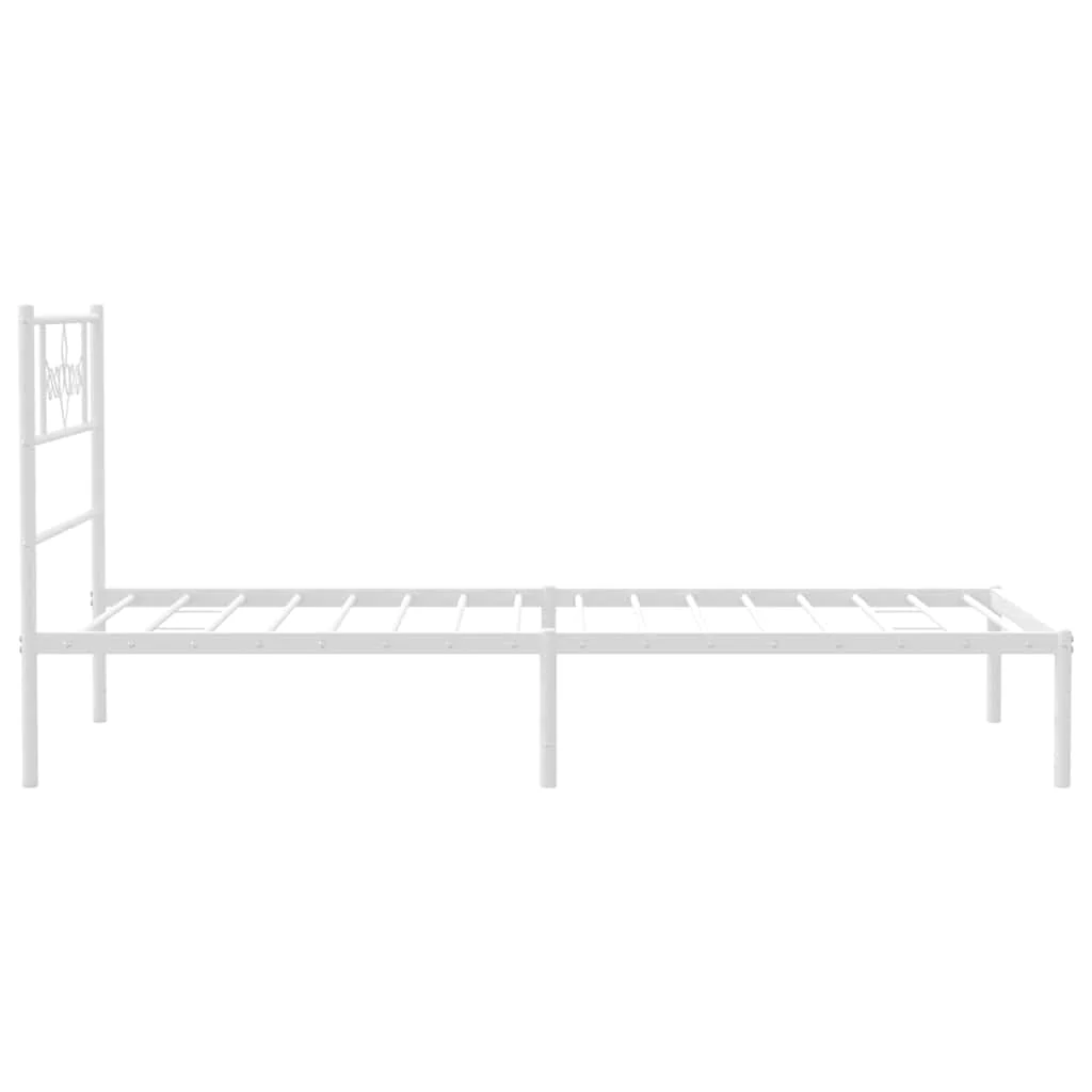 sengeramme med sengegavl 100x190 cm metal hvid - Image 7