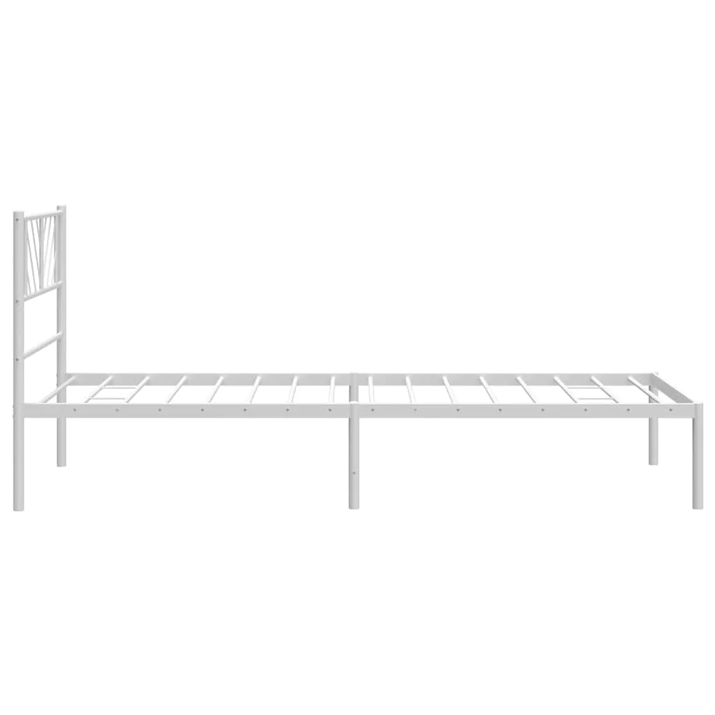 sengeramme med sengegavl 100x190 cm metal hvid - Image 7