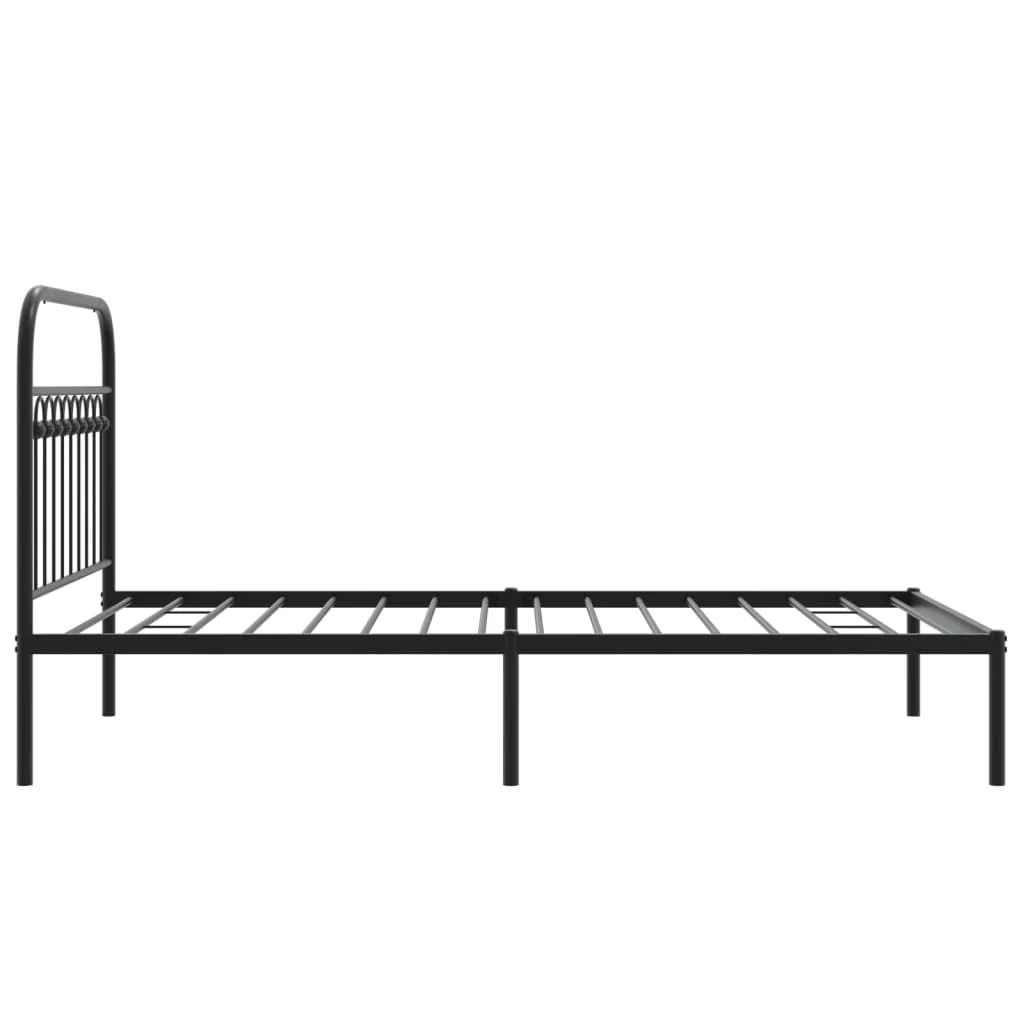 sengeramme med sengegavl 100x190 cm metal sort - Image 5