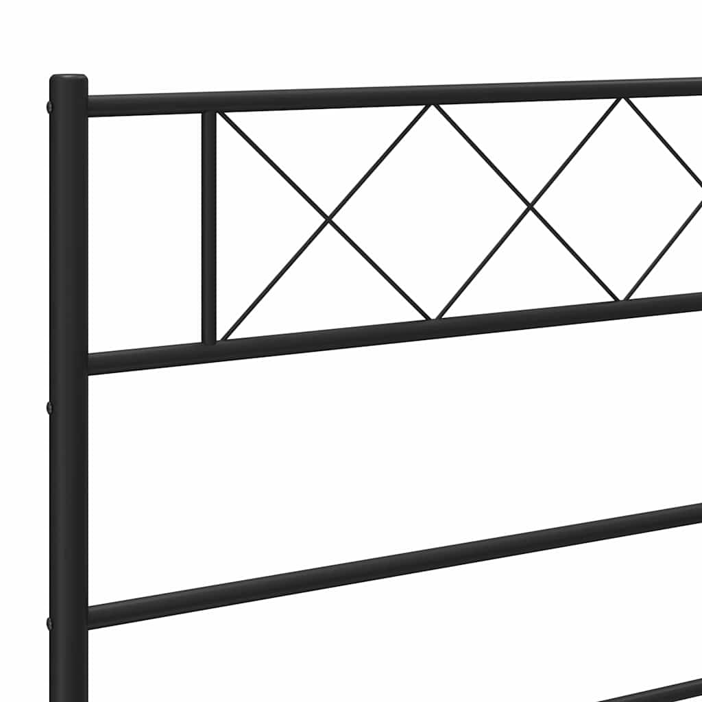 sengeramme med sengegavl 100x190 cm metal sort - Image 8
