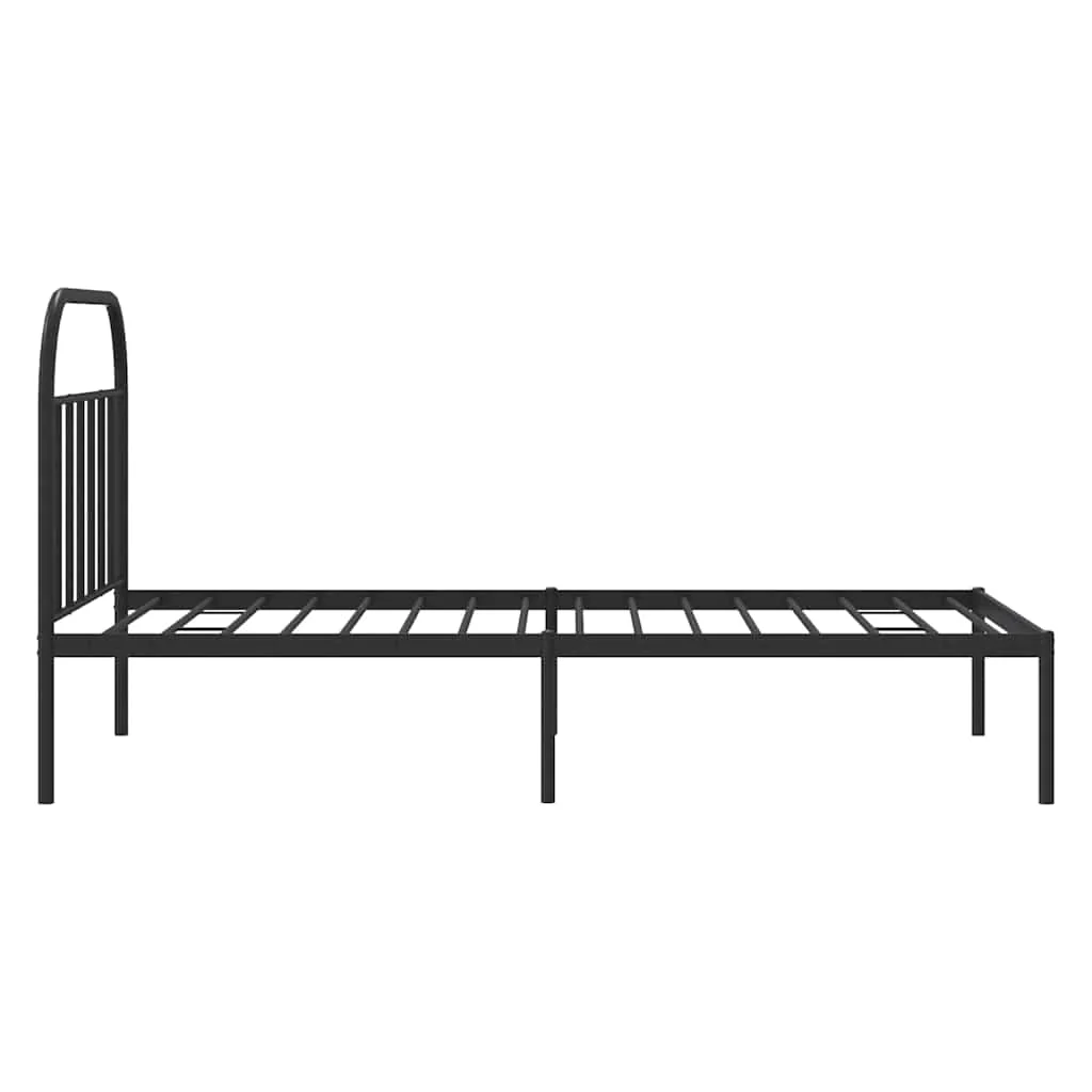 sengeramme med sengegavl 100x190 cm metal sort - Image 7