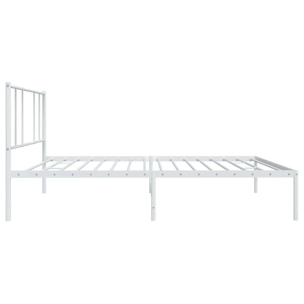 sengeramme med sengegavl 100x200 cm metal hvid - Image 7