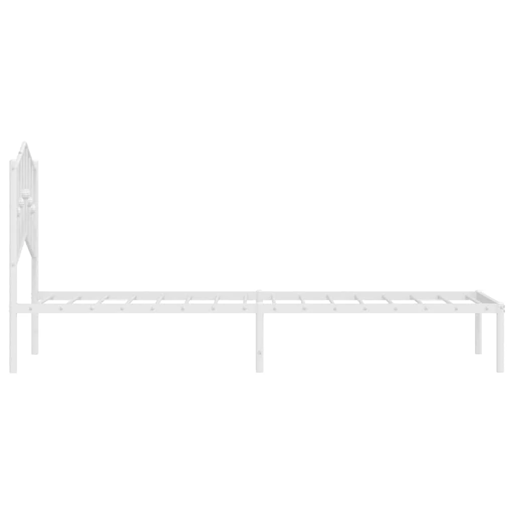 sengeramme med sengegavl 100x200 cm metal hvid - Image 7