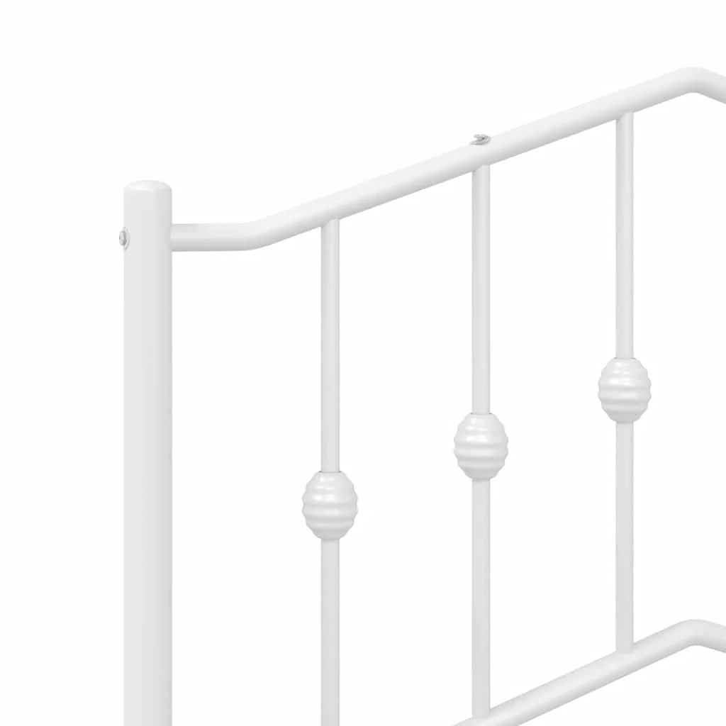 sengeramme med sengegavl 100x200 cm metal hvid - Image 8