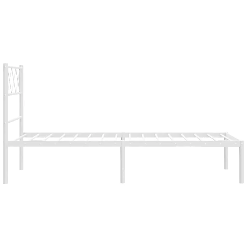 sengeramme med sengegavl 100x200 cm metal hvid - Image 7