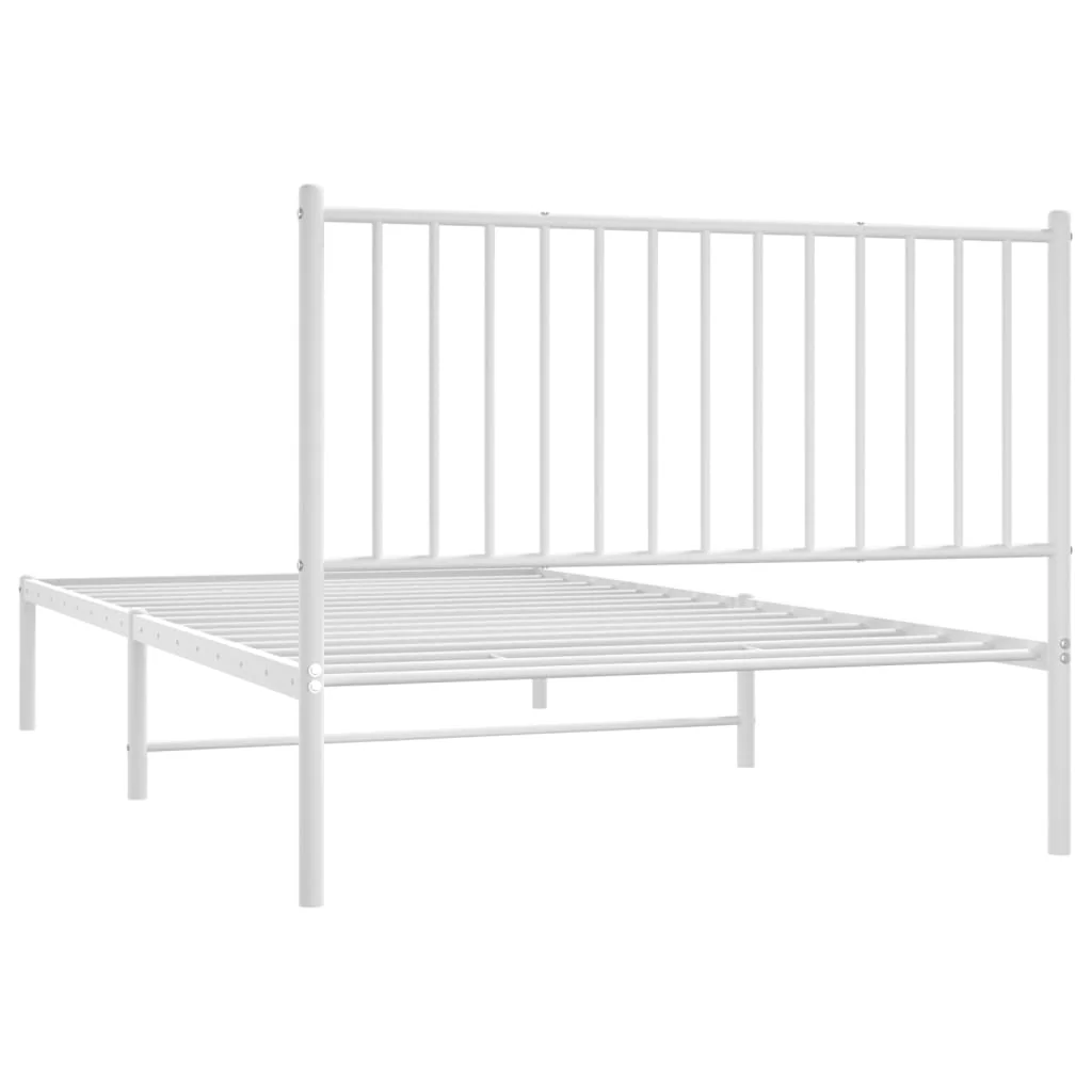 sengeramme med sengegavl 107x203 cm metal hvid - Image 7