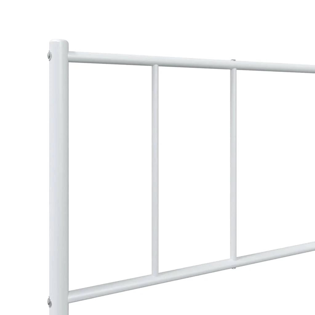 sengeramme med sengegavl 107x203 cm metal hvid - Image 8