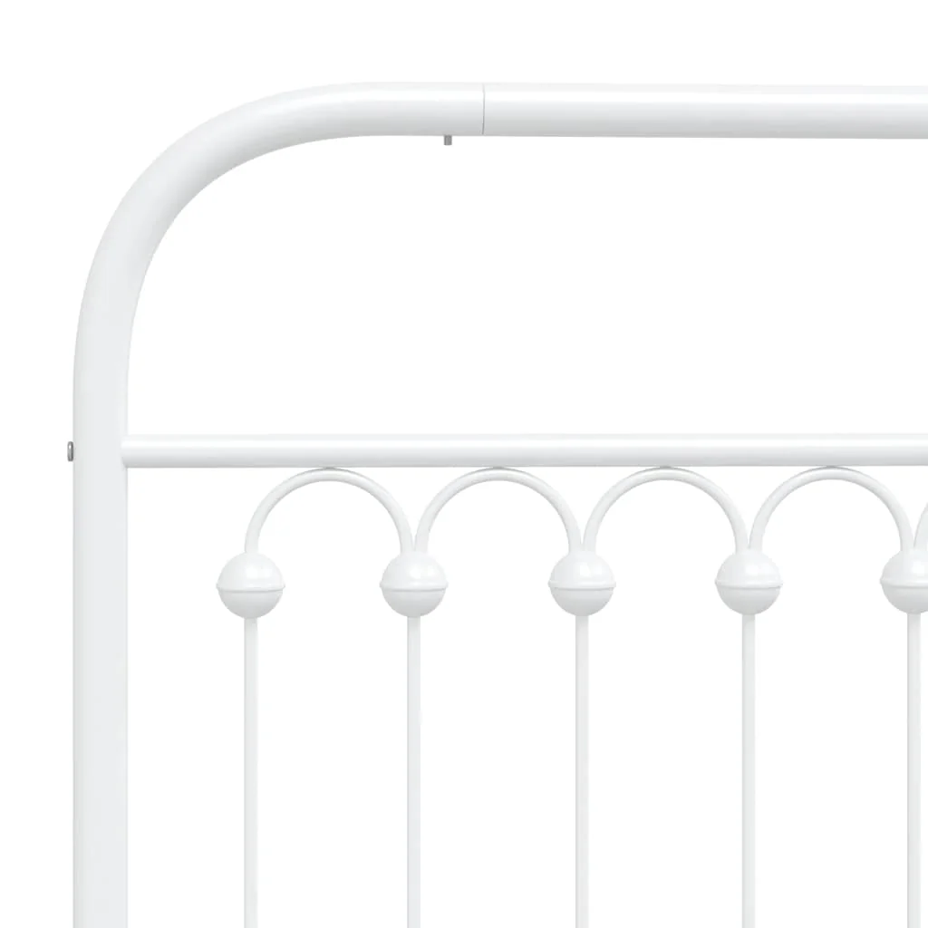 sengeramme med sengegavl 107x203 cm metal hvid - Image 7