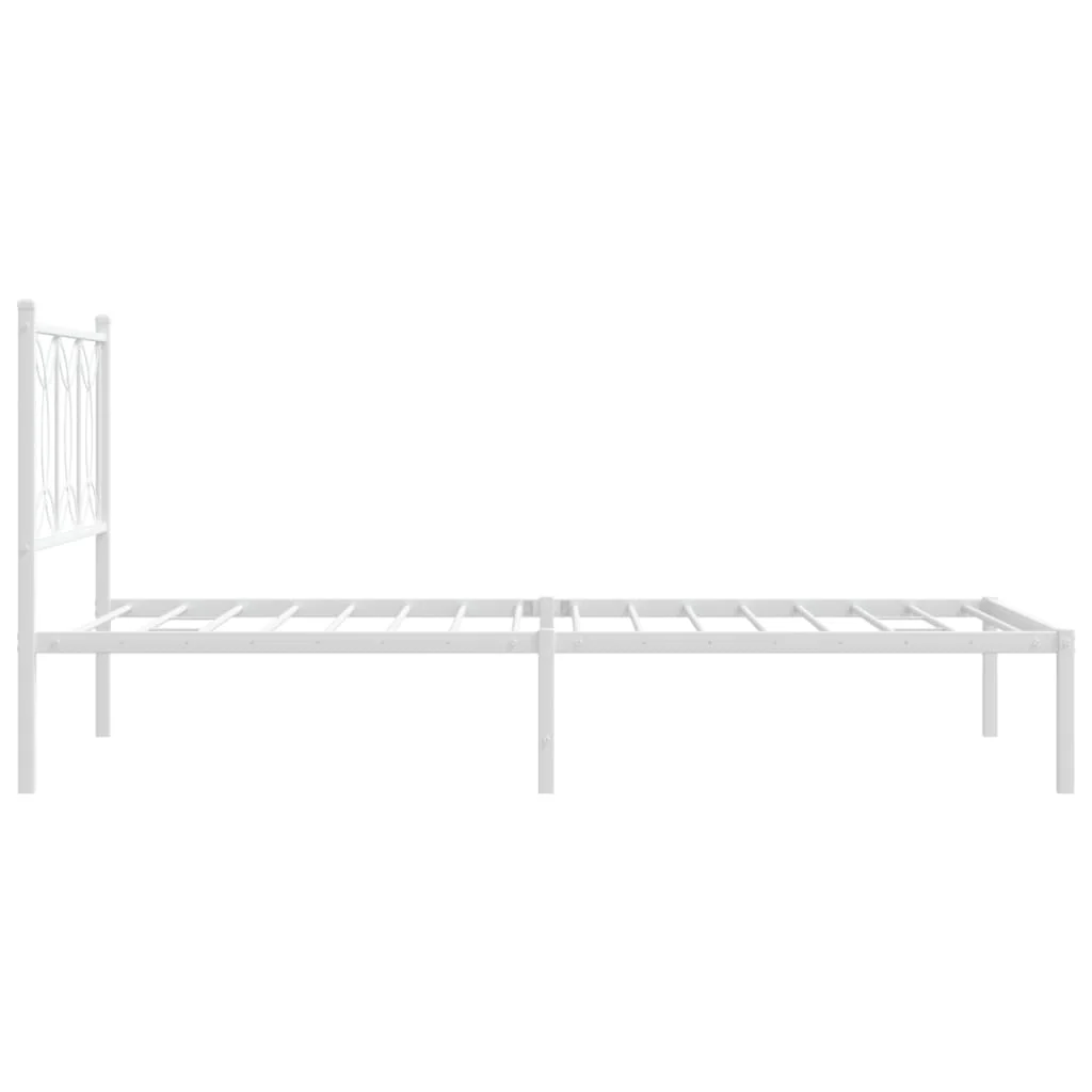 sengeramme med sengegavl 107x203 cm metal hvid - Image 5