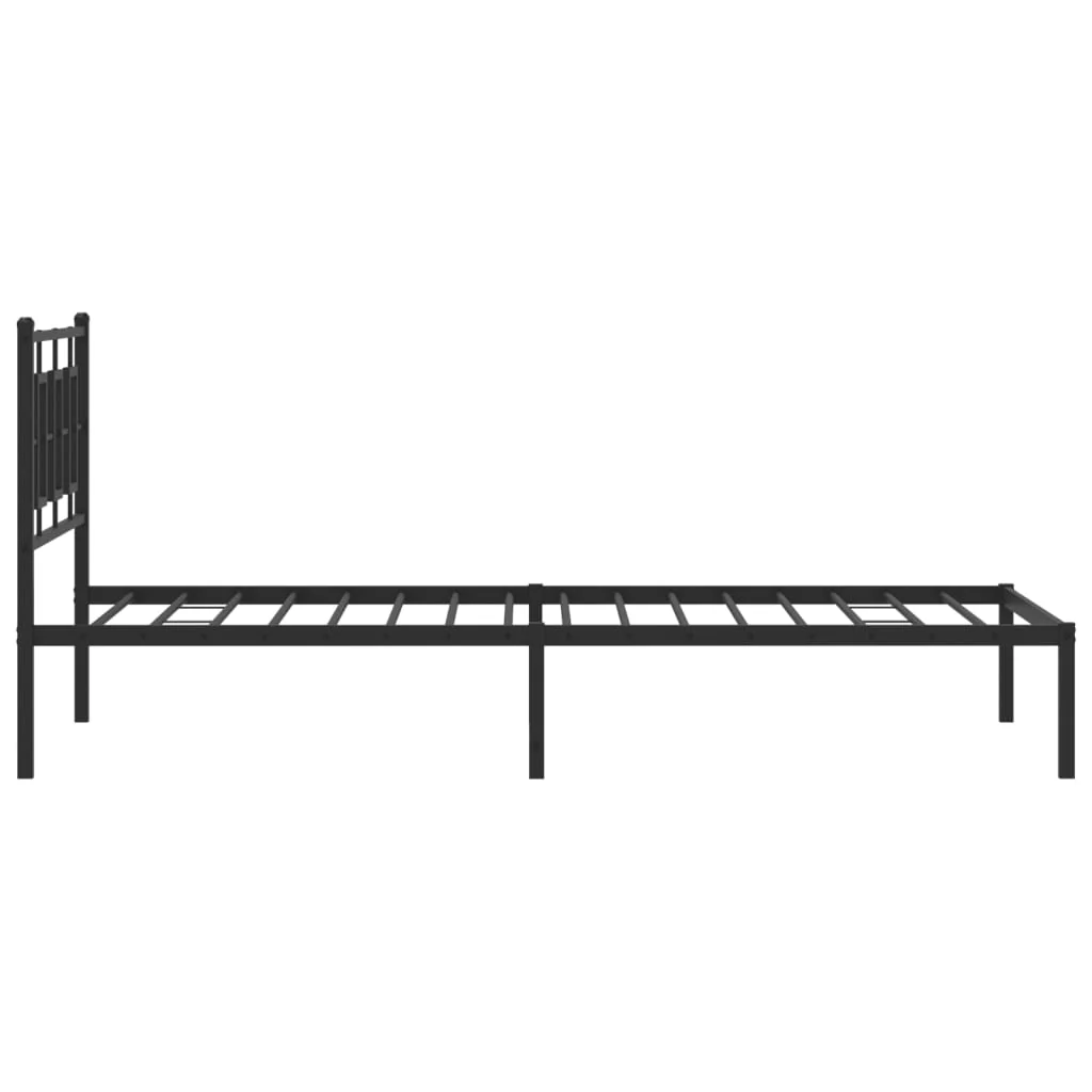 sengeramme med sengegavl 107x203 cm metal sort - Image 6