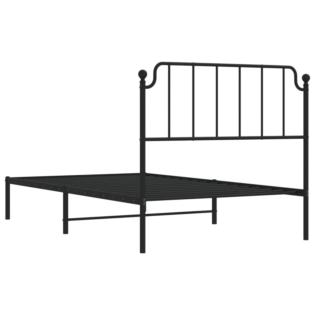 sengeramme med sengegavl 107x203 cm metal sort - Image 7