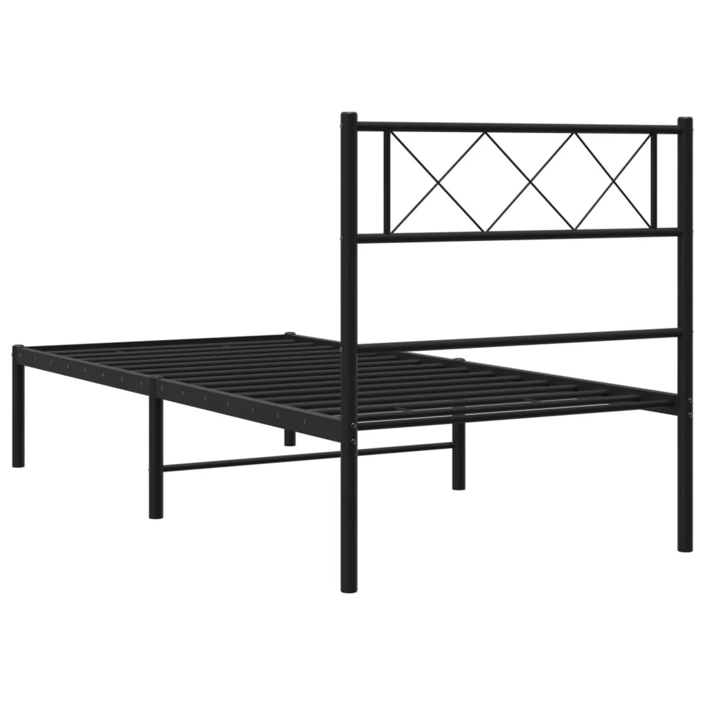 sengeramme med sengegavl 107x203 cm metal sort - Image 7