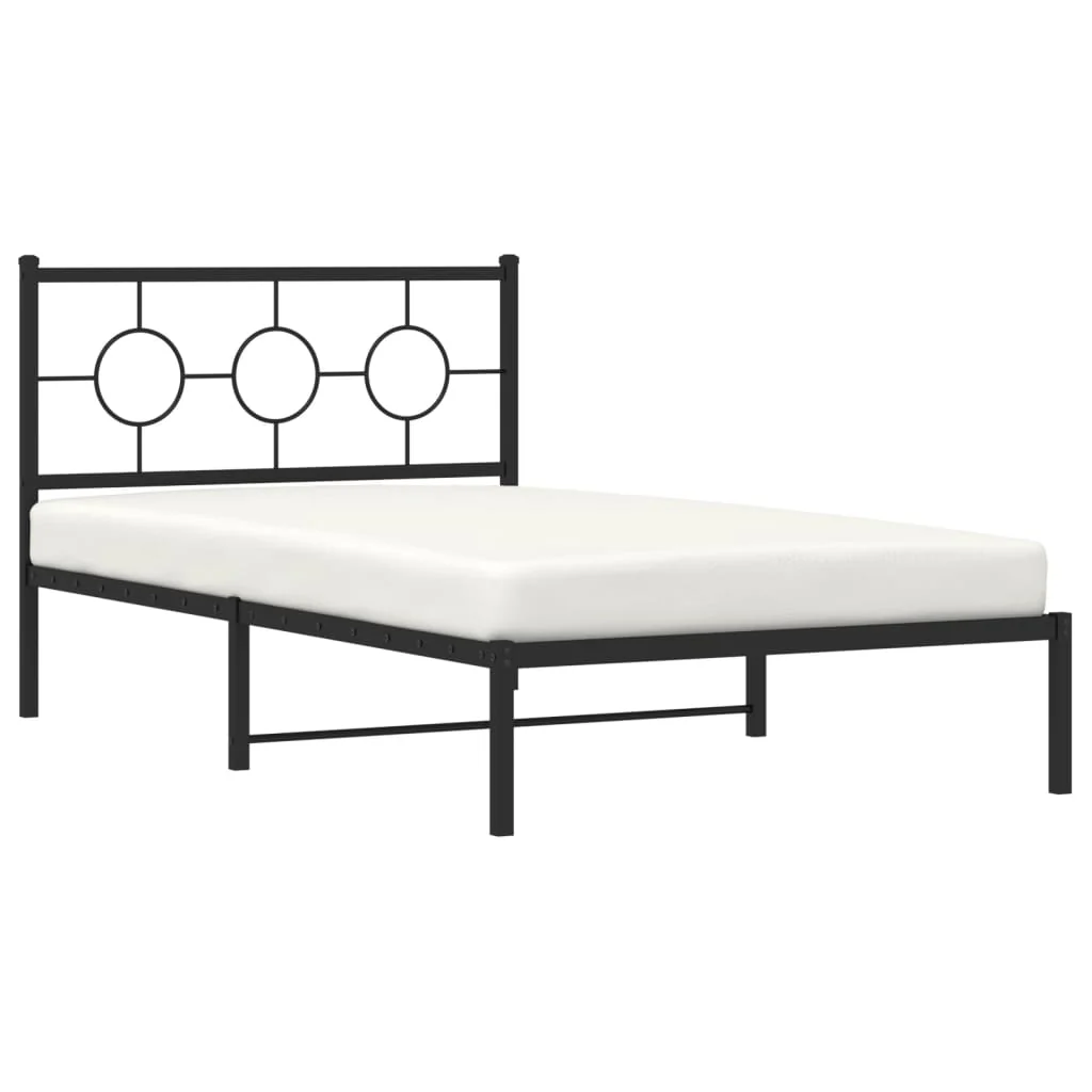 sengeramme med sengegavl 107x203 cm metal sort - Image 4