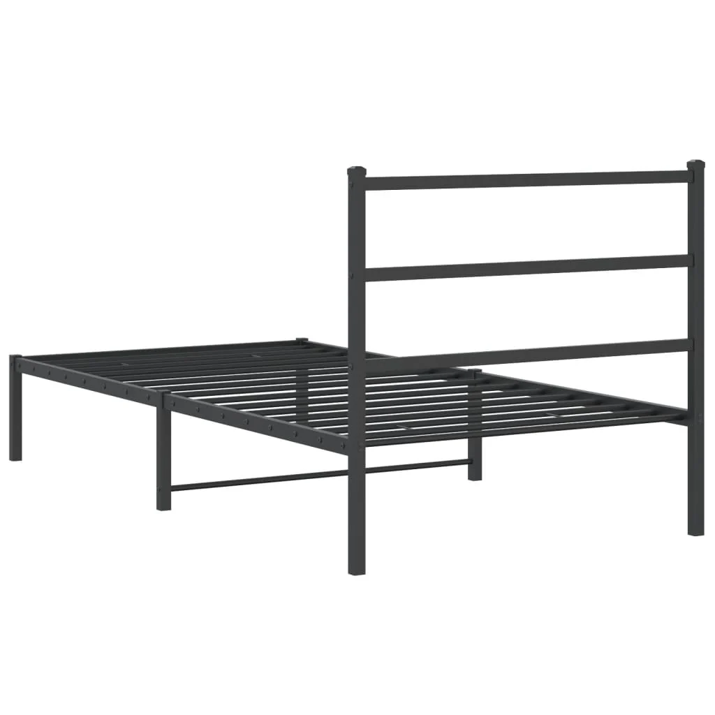 sengeramme med sengegavl 107x203 cm metal sort - Image 7
