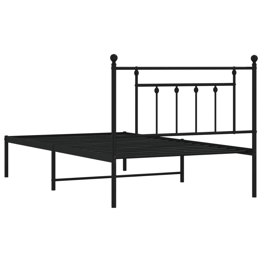 sengeramme med sengegavl 107x203 cm metal sort - Image 7