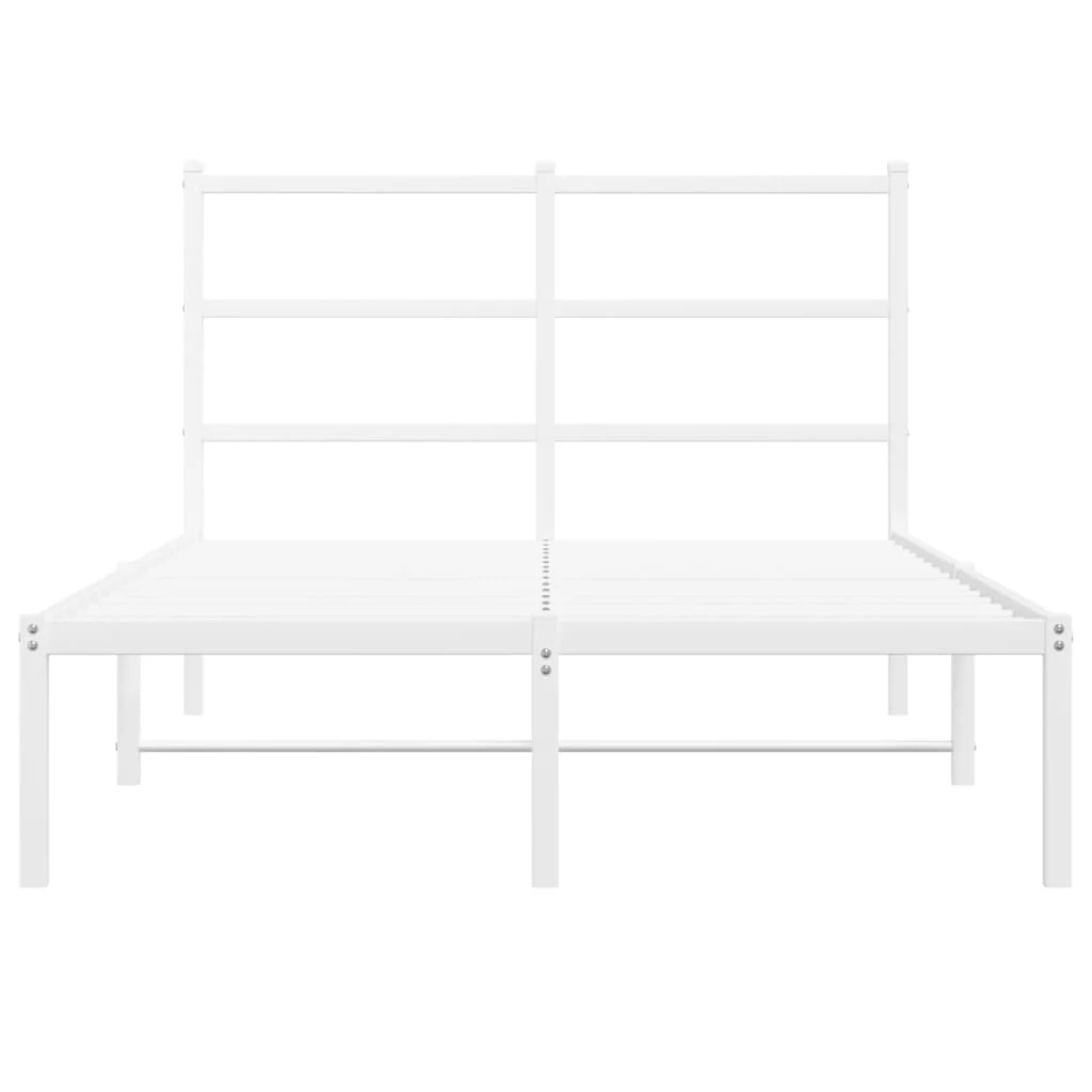 sengeramme med sengegavl 120x190 cm metal hvid - Image 5