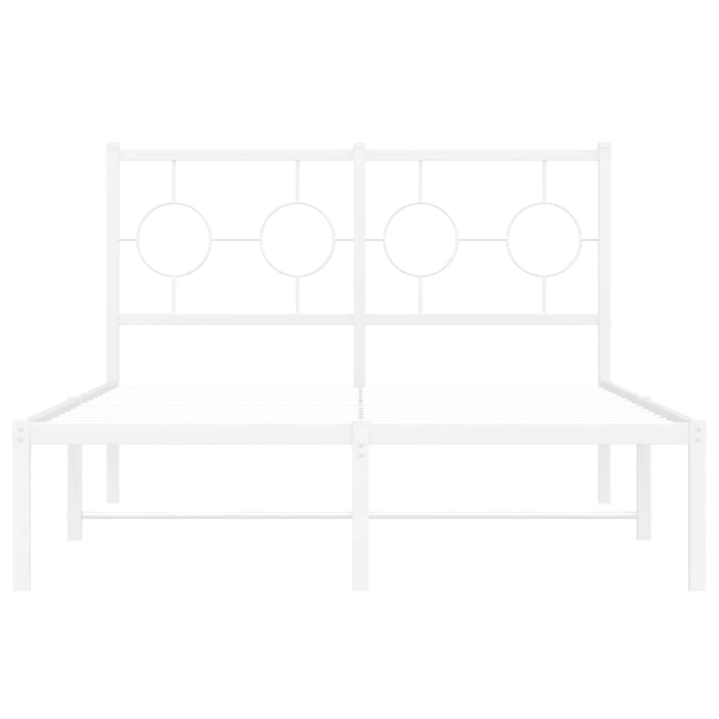 sengeramme med sengegavl 120x190 cm metal hvid - Image 5