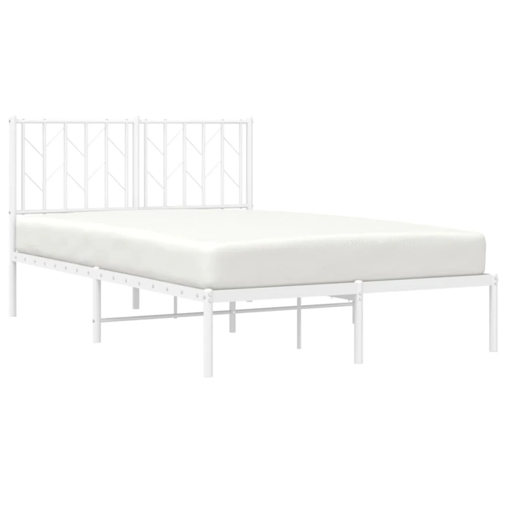 sengeramme med sengegavl 120x190 cm metal hvid - Image 3