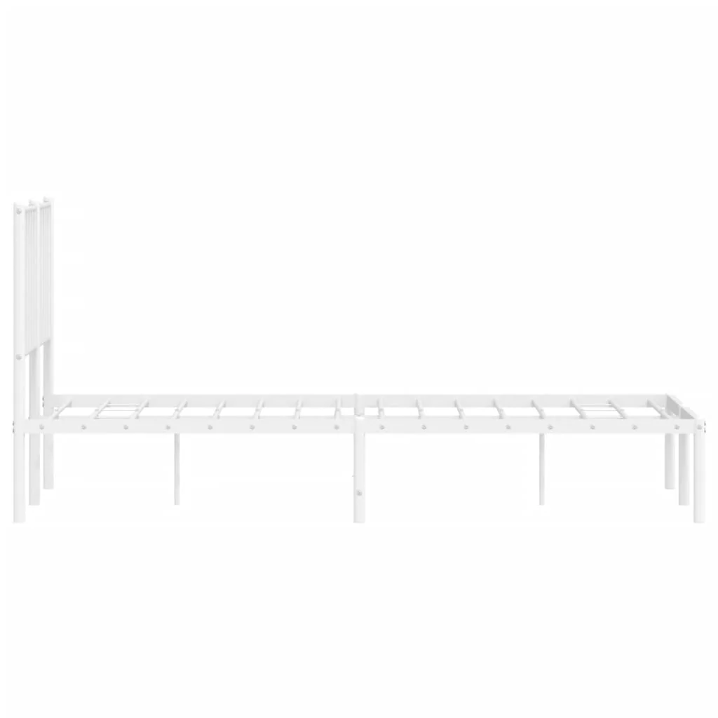 sengeramme med sengegavl 120x190 cm metal hvid - Image 6
