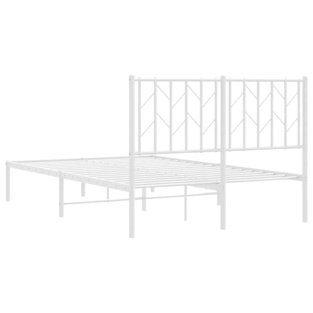 sengeramme med sengegavl 120x190 cm metal hvid - Image 7