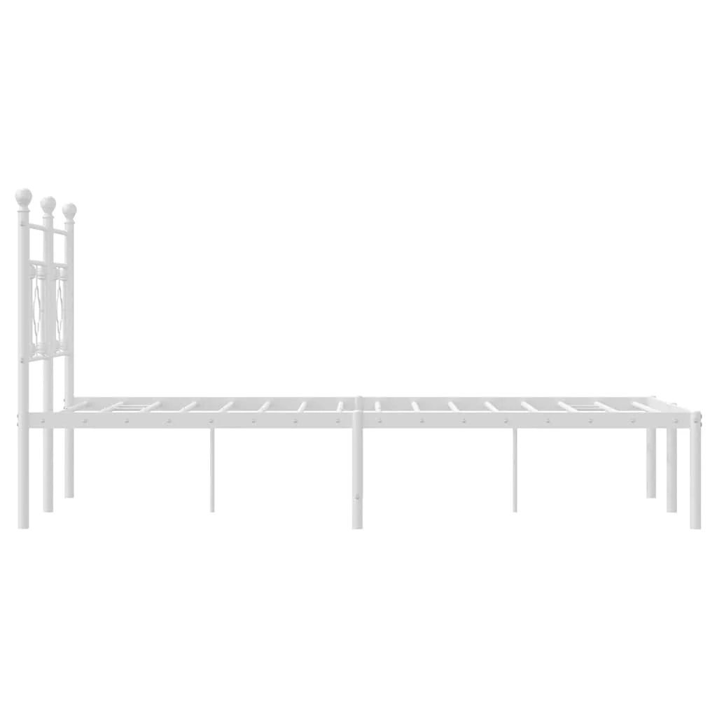 sengeramme med sengegavl 120x190 cm metal hvid - Image 6