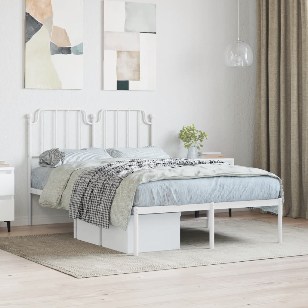 sengeramme med sengegavl 120x190 cm metal hvid