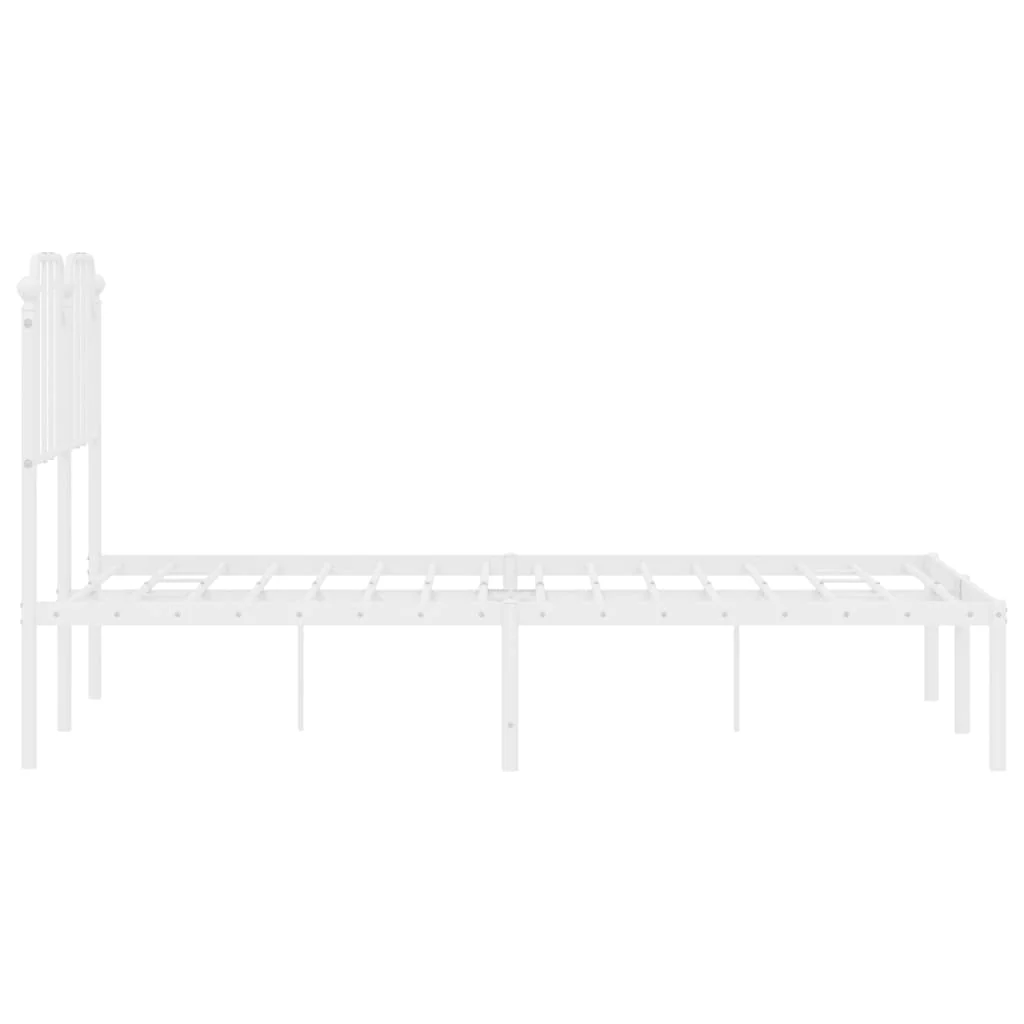 sengeramme med sengegavl 120x190 cm metal hvid - Image 6