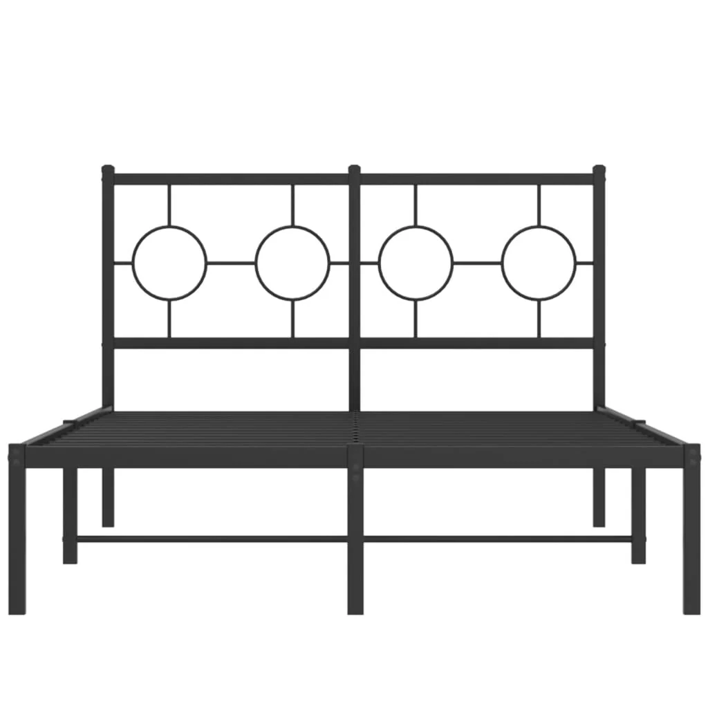 sengeramme med sengegavl 120x190 cm metal sort - Image 5