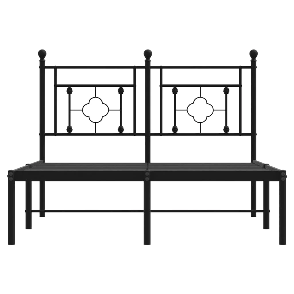 sengeramme med sengegavl 120x190 cm metal sort - Image 5