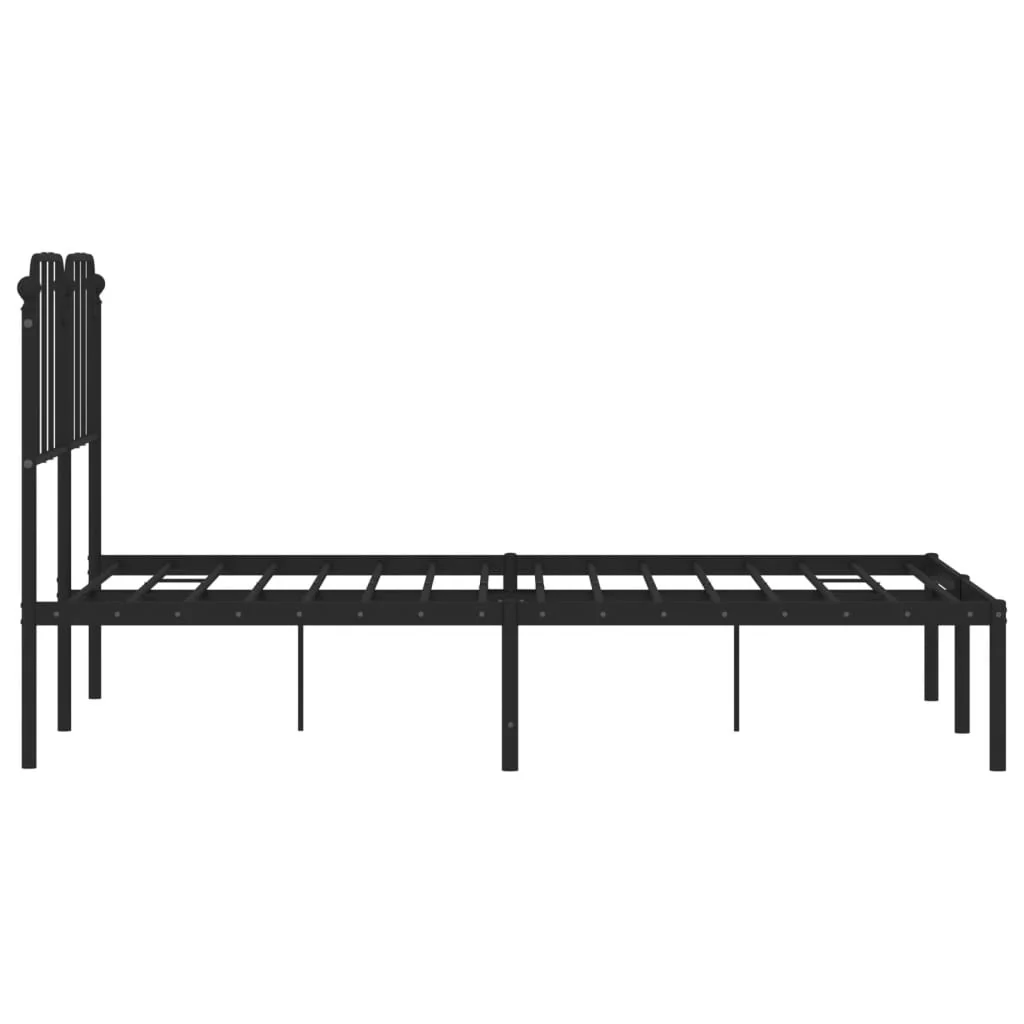 sengeramme med sengegavl 120x190 cm metal sort - Image 6