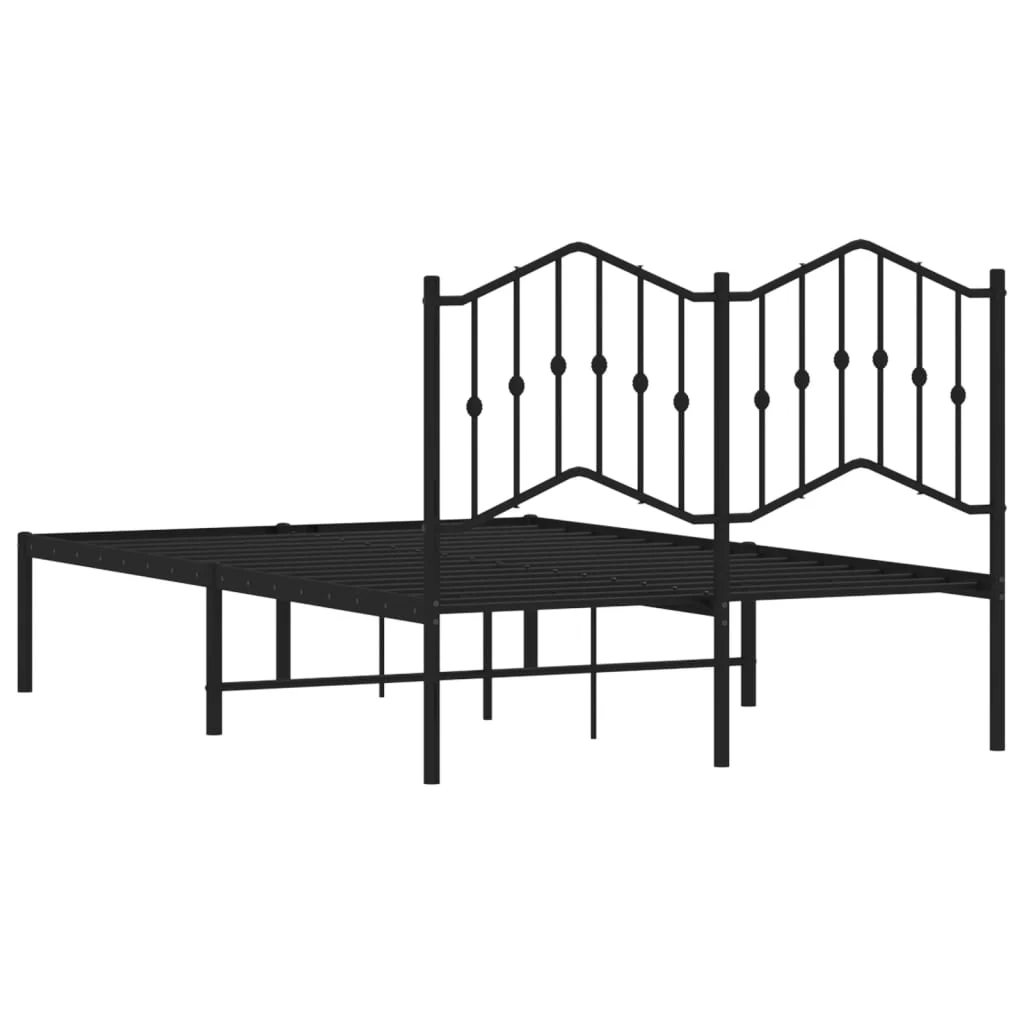 sengeramme med sengegavl 120x190 cm metal sort - Image 7